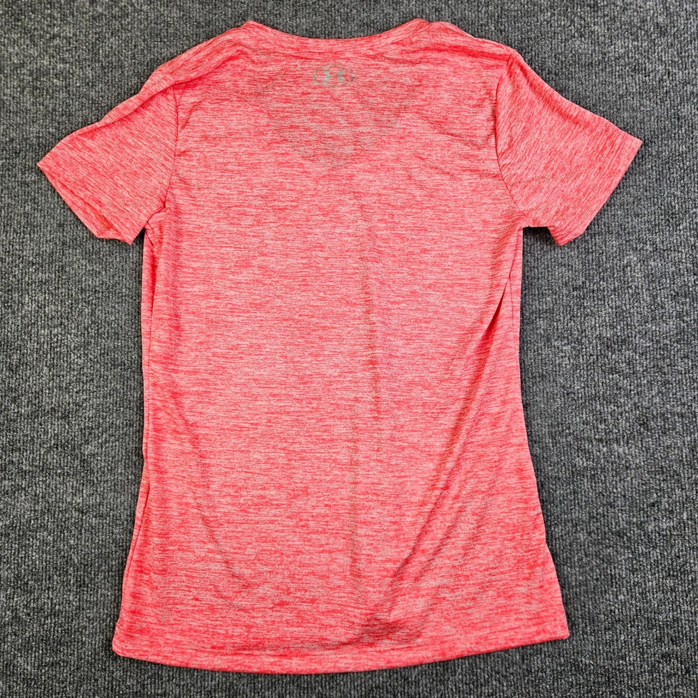 Under Armour HeatGear V-Neck T-Shirt Women's‎ XS Pink Heathered 1258568 NEW - Picture 7 of 8